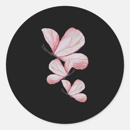 Sticker Rond J'Aime Mes Cadeaux Papillon (Devant)