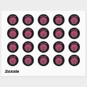 Sticker Rond J'aime mes cheveux naturels Afro Kinky Valentine's (Feuille)