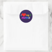 Sticker Rond J'Aime Mes Deux Moms (Sac)