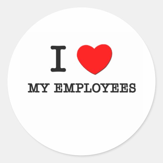Sticker Rond J'aime mes employés (Devant)