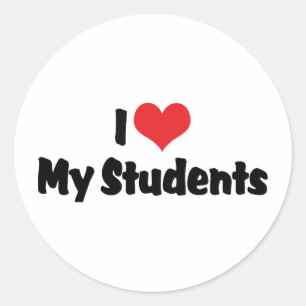 Sticker Rond J'aime mes étudiants