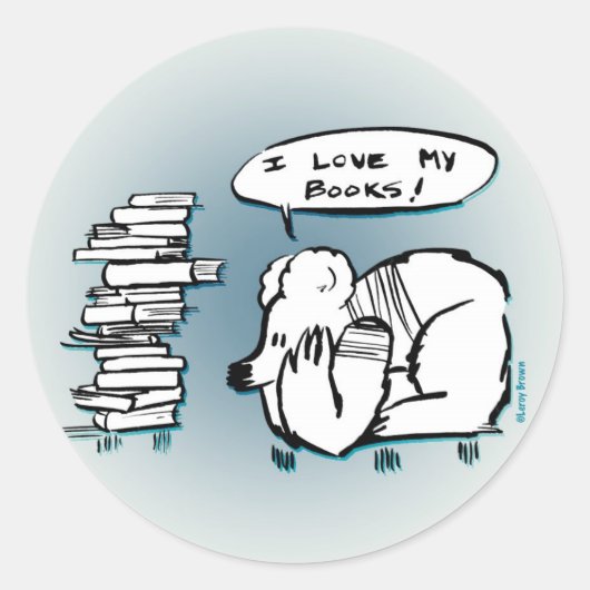 Sticker Rond J'Aime Mes Livres ! (Devant)