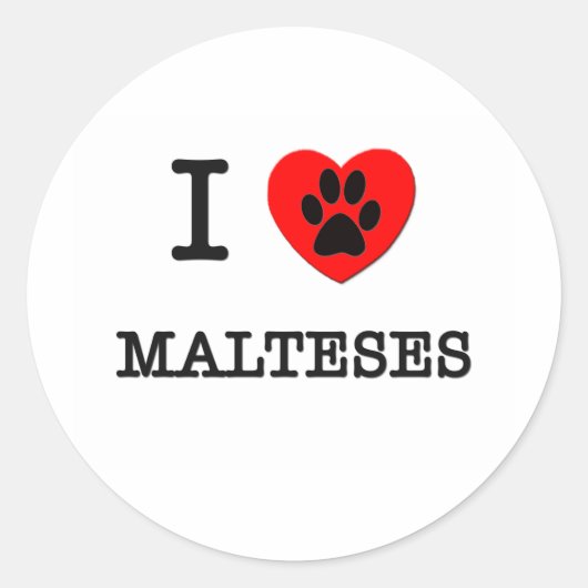 STICKER ROND J'AIME MES MALTRES (Devant)