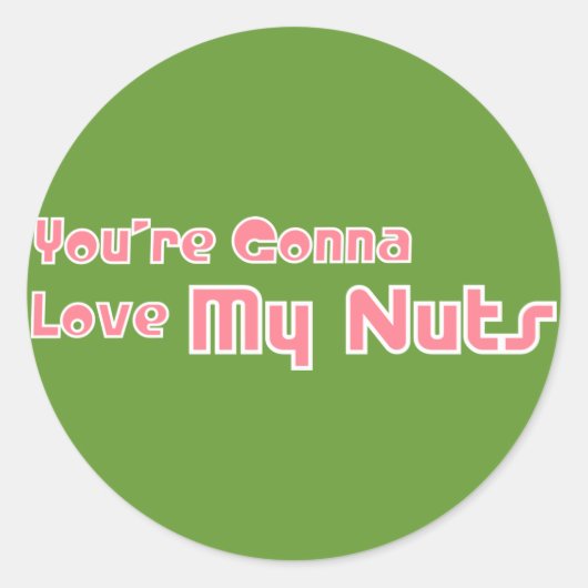 Sticker Rond J'aime mes noix (Devant)