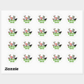 Sticker Rond J'Aime Mes Oiseaux De Jardin (Feuille)