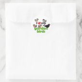 Sticker Rond J'Aime Mes Oiseaux De Jardin (Sac)