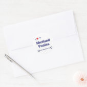 Sticker Rond J'Aime Mes Ponies Shetland (Ponies Multiples) (Enveloppe)
