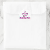 Sticker Rond J'aime mes seins II (Sac)
