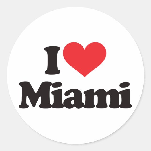 Sticker Rond J'aime Miami (Devant)