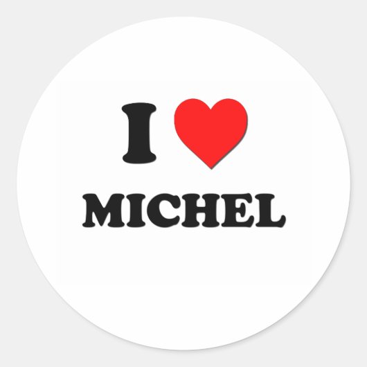 Sticker Rond J'aime Michel (Devant)