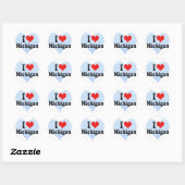 Sticker Rond J'aime Michigan (Feuille)
