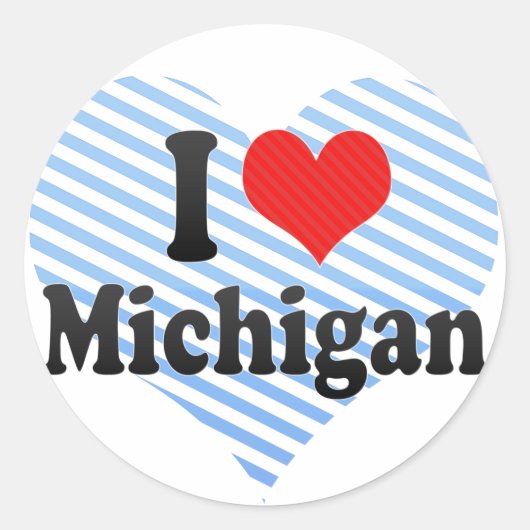 Sticker Rond J'aime Michigan (Devant)