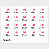 Sticker Rond J'aime Mike (Feuille)