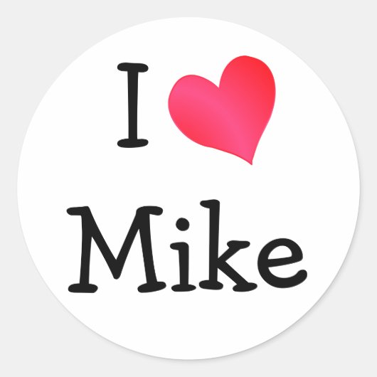 Sticker Rond J'aime Mike (Devant)