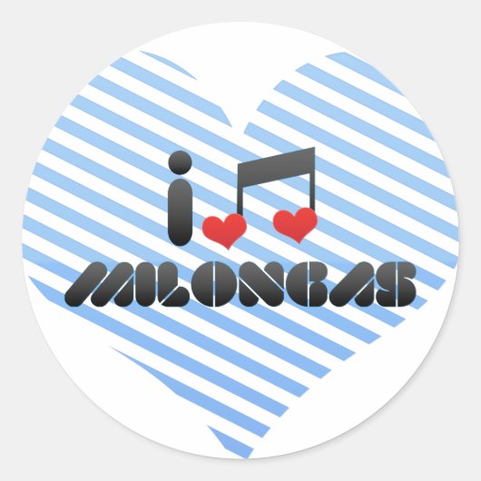 Sticker Rond J'aime Milongas (Devant)