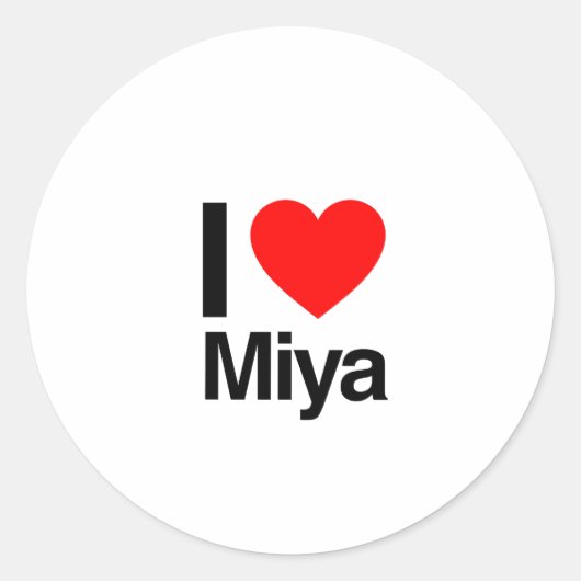 Sticker Rond j'aime miya (Devant)