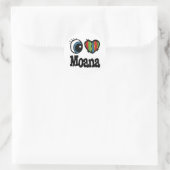 Sticker Rond J'aime Moana (Sac)
