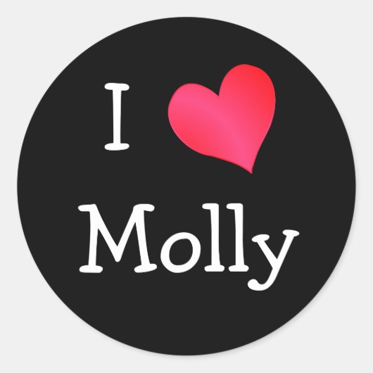 Sticker Rond J'aime Molly (Devant)
