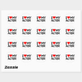 Sticker Rond J'aime mon acteur (Feuille)