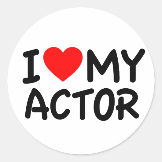 Sticker Rond J'aime mon acteur (Devant)