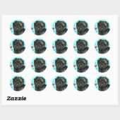 Sticker Rond J'aime mon Affenpinscher (Feuille)