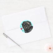 Sticker Rond J'aime mon Affenpinscher (Enveloppe)
