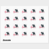 Sticker Rond J'Aime Mon Affenpinscher ! (Feuille)
