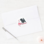 Sticker Rond J'Aime Mon Affenpinscher ! (Enveloppe)
