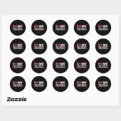 Sticker Rond J'Aime Mon Ami Gros Garçon (Feuille)