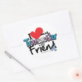 Sticker Rond J'Aime Mon Ami Transgenre (Enveloppe)