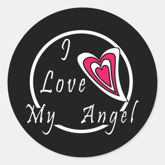 Sticker Rond J'aime mon Ange (Devant)