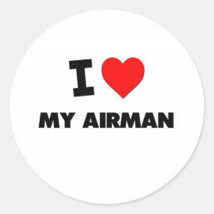 Sticker Rond J'aime mon aviateur