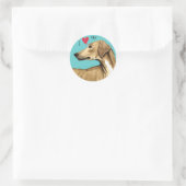 Sticker Rond J'aime mon Azawakh (Sac)