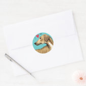 Sticker Rond J'aime mon Azawakh (Enveloppe)