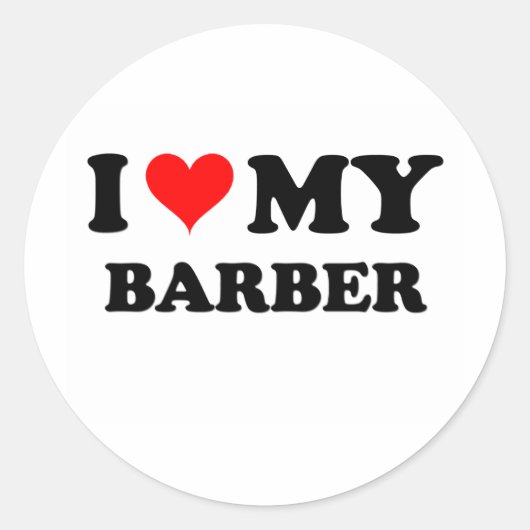 Sticker Rond J'Aime Mon Barbier (Devant)