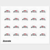 Sticker Rond J'Aime Mon Batteur (Feuille)