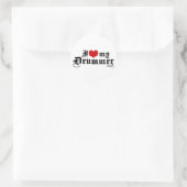 Sticker Rond J'Aime Mon Batteur (Sac)