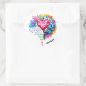 Sticker Rond J'Aime Mon Beau Cerveau (Sac)