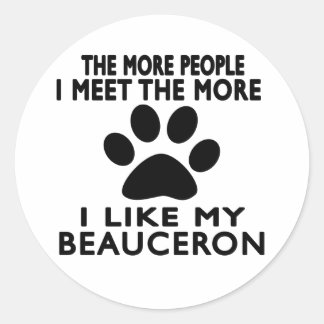 Sticker Rond J'aime mon Beauceron.
