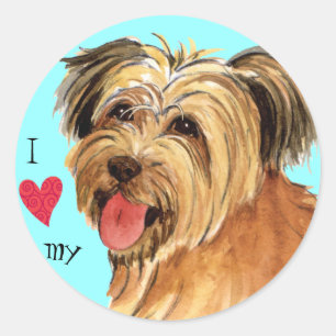 Sticker Rond J'aime mon berger pyrénéen