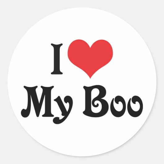 Sticker Rond J'aime mon Boo (Devant)