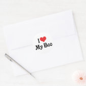 Sticker Rond J'aime mon Boo (Enveloppe)