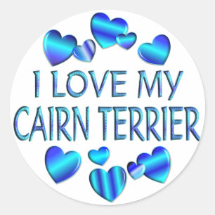 Sticker Rond J'Aime Mon Cairn Terrier