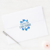 Sticker Rond J'Aime Mon Cairn Terrier (Enveloppe)