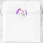 Sticker Rond J'aime mon caniche (Sac)