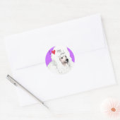 Sticker Rond J'aime mon caniche (Enveloppe)