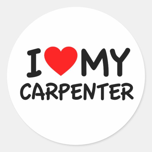 Sticker Rond J'aime mon charpentier (Devant)
