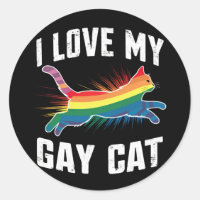 J'Aime Mon Chat Gay Funny Rainbow Pride Lgbt