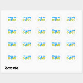Sticker Rond j'aime mon chien (Feuille)