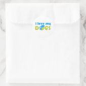 Sticker Rond j'aime mon chien (Sac)